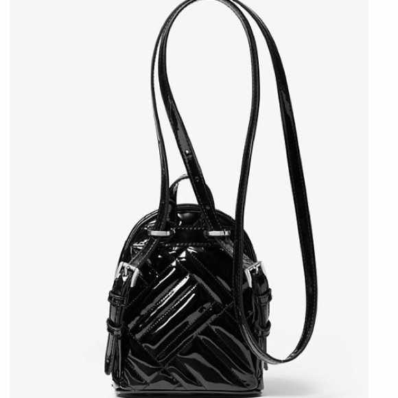 NWT Michael Kors ABBEY XS MINI Backpack Black Silver - Picture 3 of 13